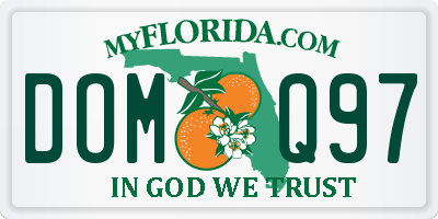 FL license plate DOMQ97