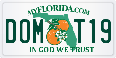 FL license plate DOMT19