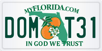 FL license plate DOMT31