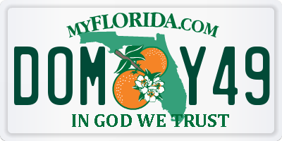 FL license plate DOMY49