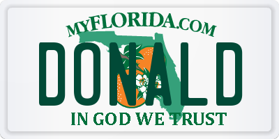 FL license plate DONALD