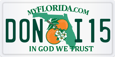 FL license plate DONI15