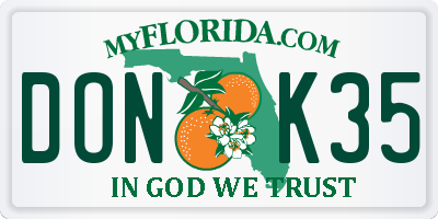 FL license plate DONK35