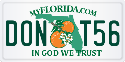 FL license plate DONT56