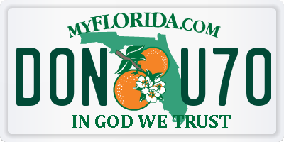 FL license plate DONU70