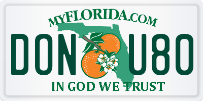 FL license plate DONU80