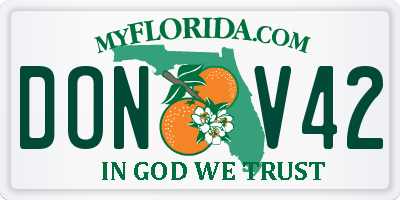 FL license plate DONV42