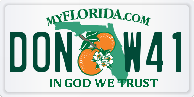 FL license plate DONW41