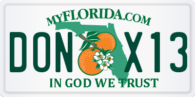 FL license plate DONX13