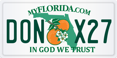 FL license plate DONX27