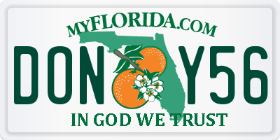 FL license plate DONY56