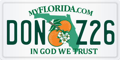 FL license plate DONZ26