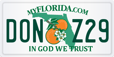 FL license plate DONZ29