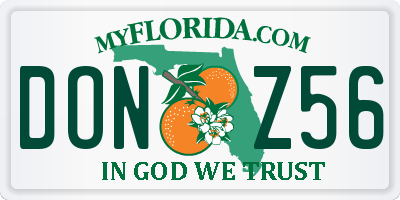 FL license plate DONZ56