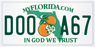 FL license plate DOOA67