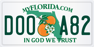 FL license plate DOOA82