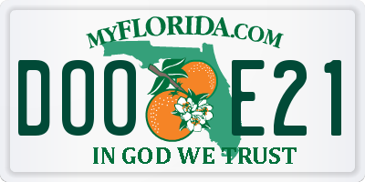 FL license plate DOOE21