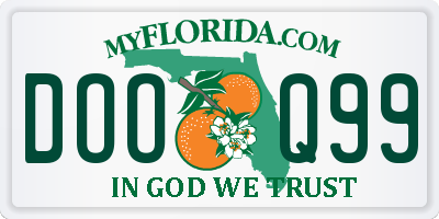 FL license plate DOOQ99