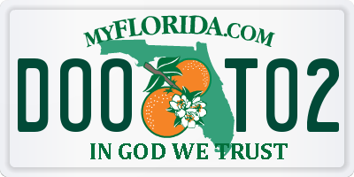 FL license plate DOOT02
