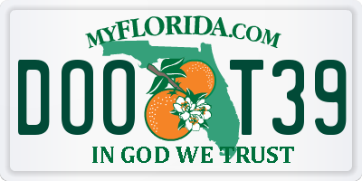 FL license plate DOOT39