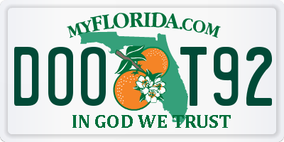 FL license plate DOOT92