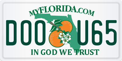FL license plate DOOU65
