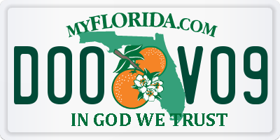 FL license plate DOOV09