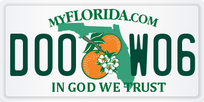 FL license plate DOOW06