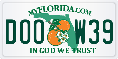 FL license plate DOOW39