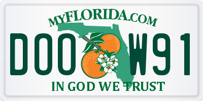 FL license plate DOOW91