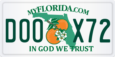 FL license plate DOOX72