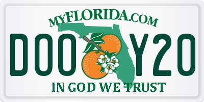 FL license plate DOOY20