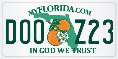 FL license plate DOOZ23