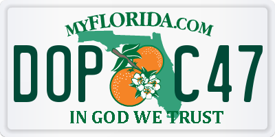 FL license plate DOPC47