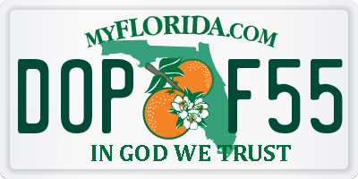 FL license plate DOPF55