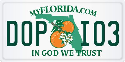 FL license plate DOPI03