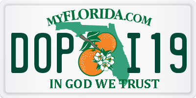 FL license plate DOPI19