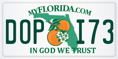 FL license plate DOPI73