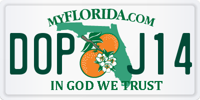 FL license plate DOPJ14