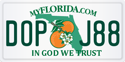 FL license plate DOPJ88
