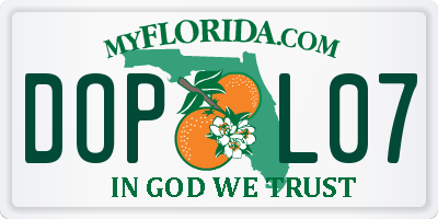 FL license plate DOPL07