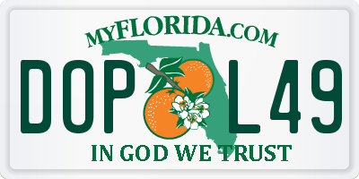 FL license plate DOPL49