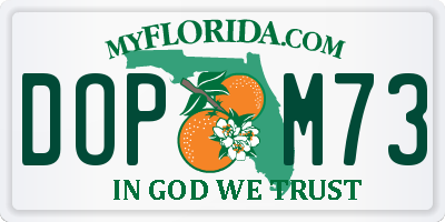 FL license plate DOPM73