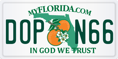 FL license plate DOPN66