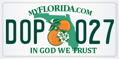 FL license plate DOPO27