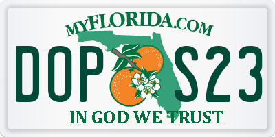FL license plate DOPS23