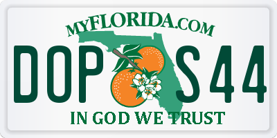 FL license plate DOPS44