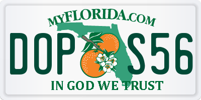 FL license plate DOPS56