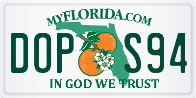 FL license plate DOPS94