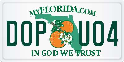 FL license plate DOPU04